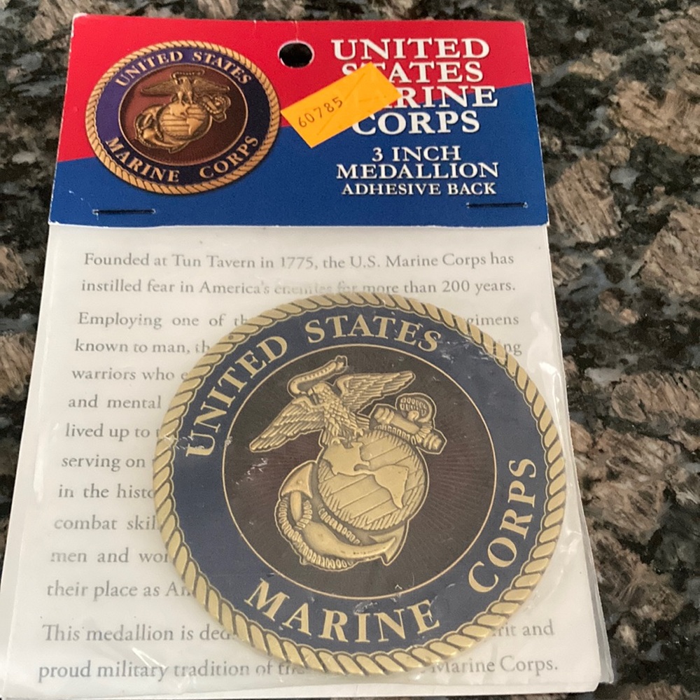 UNITED STATES MARINE CORPS 3” MEDALLION NWT